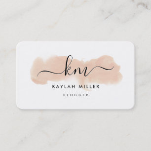 Carte De Visite CHIC MONOGRAM élégantes initiales couleur rose