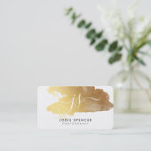 Carte De Visite CHIC MONOGRAM logo élégant initiales or brossé (Debout devant)