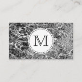 Carte De Visite Chic Monogram sur Faux Marble Photo Abstraite (Devant)