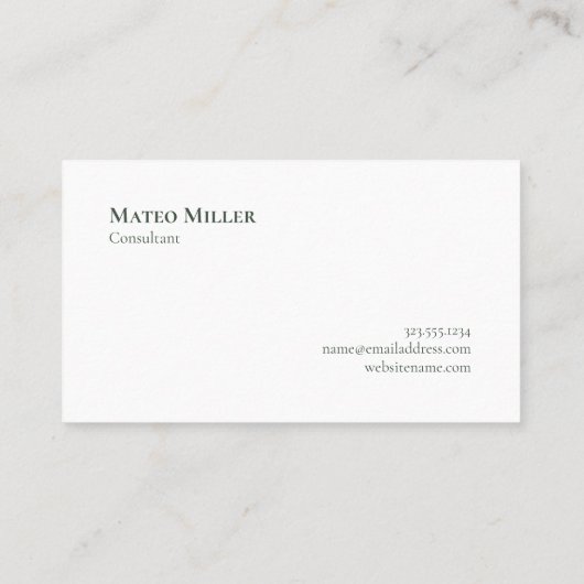 Carte De Visite Chic Monogram vert et blanc Plaid Motif (Dos)