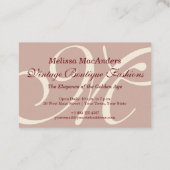 Carte De Visite Chic Monogramme Bourgogne Boutique Vintage (Dos)
