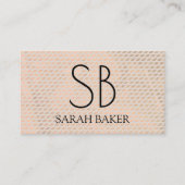 Carte De Visite Chic Monogramme Cross Hatch (Devant)