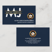 Carte De Visite Chic Monogramme Gold Placard Plomberie frontière (Devant / Derrière)