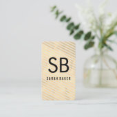 Carte De Visite Chic Monogramme Hachure (Debout devant)