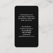 Carte De Visite Chic Monogramme Hachure (Dos)