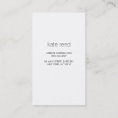 Carte De Visite Chic Monogramme moderne Beige FAUX Silver Stripe (Dos)