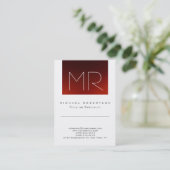 Carte de visite chic monogramme rouge blanc mignon (Debout devant)
