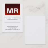 Carte de visite chic monogramme rouge blanc mignon (Devant / Derrière)