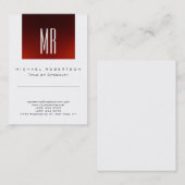 Carte de visite chic monogramme rouge blanc mignon (Devant / Derrière)