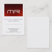 Carte de visite chic monogramme rouge blanc mignon (Devant / Derrière)