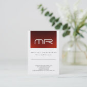 Carte de visite chic monogramme rouge blanc mignon (Debout devant)
