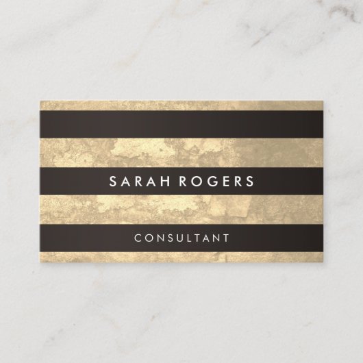 Carte De Visite Chic Motif Grunge Jaune (Devant)