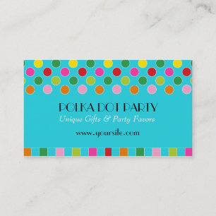 Carte de visite chic multicolore de point de polka