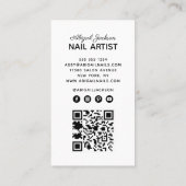 Carte De Visite Chic Nail Art QR Code Site Web (Dos)