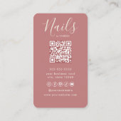 Carte De Visite Chic Nail Art Studio Manicurist Artist Blush Pink (Dos)