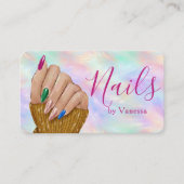 Carte De Visite Chic Nail Studio Manucure Artiste Opale Iridescent (Devant)