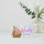 Carte De Visite Chic Nail Studio Manucure Artiste Opale Iridescent (Debout devant)