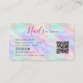 Carte De Visite Chic Nail Studio Manucure Artiste Opale Iridescent (Dos)