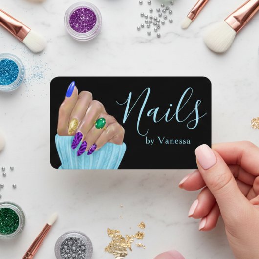 Carte De Visite Chic Nail Technician Beauty Salon Branding