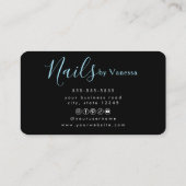 Carte De Visite Chic Nail Technician Beauty Salon Branding (Dos)
