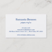 Carte De Visite Chic Navy Leather Professional Round Gold Logo (Dos)