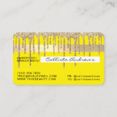 Carte De Visite Chic Neon Jaune Parties scintillant d'or Lecteurs  (Dos)