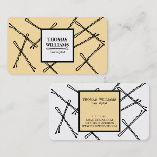 Carte De Visite Chic noir Bobby Pins Hair Styliste Salon