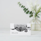 Carte de visite chic noir et blanc 2 (Debout devant)