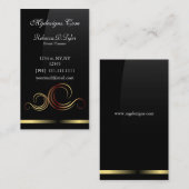 carte de visite chic noir et or (Devant / Derrière)