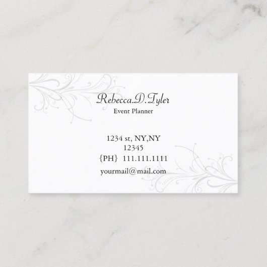 carte de visite chic noir et vert (Dos)