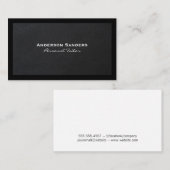 Carte De Visite Chic noir moderne | Cuir Lux Executive (Devant / Derrière)