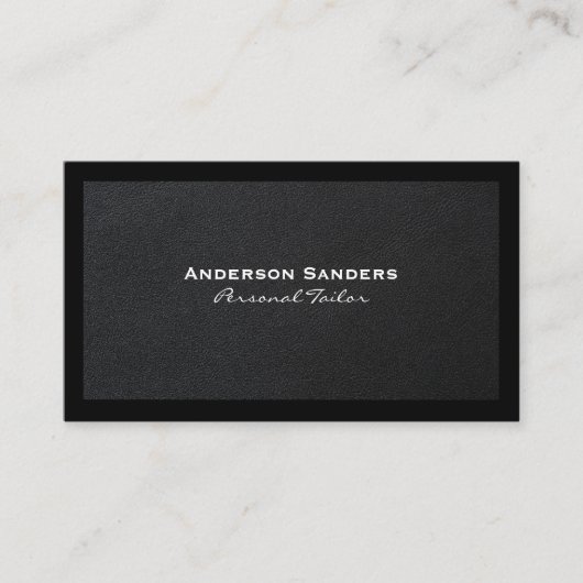 Carte De Visite Chic noir moderne | Cuir Lux Executive (Devant)