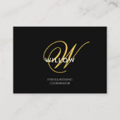 Carte De Visite Chic noir & or Monogramme QR Code (Devant)