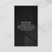 Carte De Visite Chic noir rayures modernes (Dos)