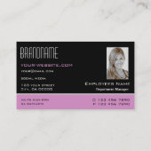 Carte De Visite Chic noir rose et blanc avec professionnel photo (Dos)