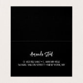 Carte De Visite Chic noir rouge argent parties scintillant gouttes (Intérieur déplié)