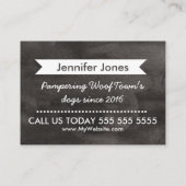 Carte De Visite Chic noir Silhouette Chien Grooming Promo Card (Dos)