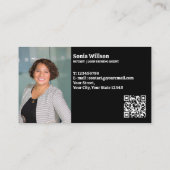 Carte De Visite Chic Notaire Public Prêt Signer Photo QR Code (Dos)