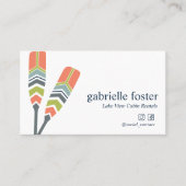 Carte De Visite Chic Oars Lake Ocean Beach Location de vacances Ca (Devant)