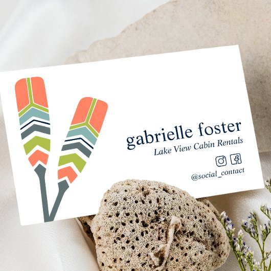 Carte De Visite Chic Oars Lake Ocean Beach Location de vacances Ca