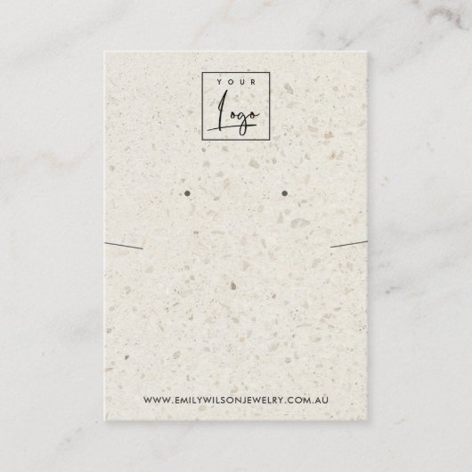 CARTE DE VISITE CHIC OFF BLANC TERRAZZO NECKLACE EARRING AFFICHAGE (Devant)