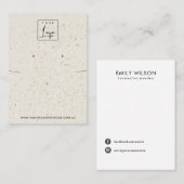 CARTE DE VISITE CHIC OFF BLANC TERRAZZO NECKLACE EARRING AFFICHAGE (Devant / Derrière)