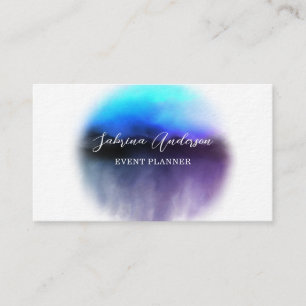 Carte De Visite Chic Ombre rose violet Aquarelle Abstraite