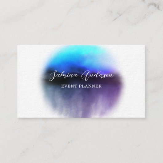 Carte De Visite Chic Ombre rose violet Aquarelle Abstraite (Devant)