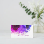 Carte De Visite Chic Ombre rose violet Plum Floral (Debout devant)