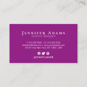 Carte De Visite Chic Ombre rose violet Plum Floral (Dos)