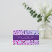 Carte De Visite Chic Ombre violet violet violet Feuille Motif (Debout devant)