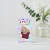 Carte De Visite Chic Opal Manicurist Artist Nail Studio Modern (Debout devant)