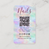 Carte De Visite Chic Opal Manicurist Artist Nail Studio Modern (Dos)