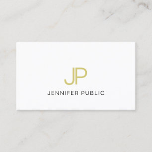 Carte De Visite Chic Or Monogramme Design tendance moderne Plain